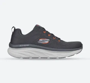 Men's Wide Fit Skechers 232364 Relaxed Fit Meerno D'lux Walker Trainers - Charcoal/Orange