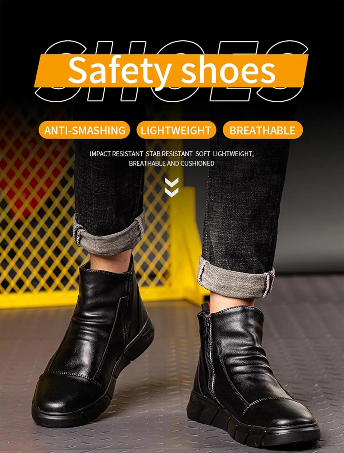 Micoklinlin Womens Steel Toe Boots Waterproof Microfiber Leather Zipper Safety Shoes Industrial Breathable Work Sneakers
