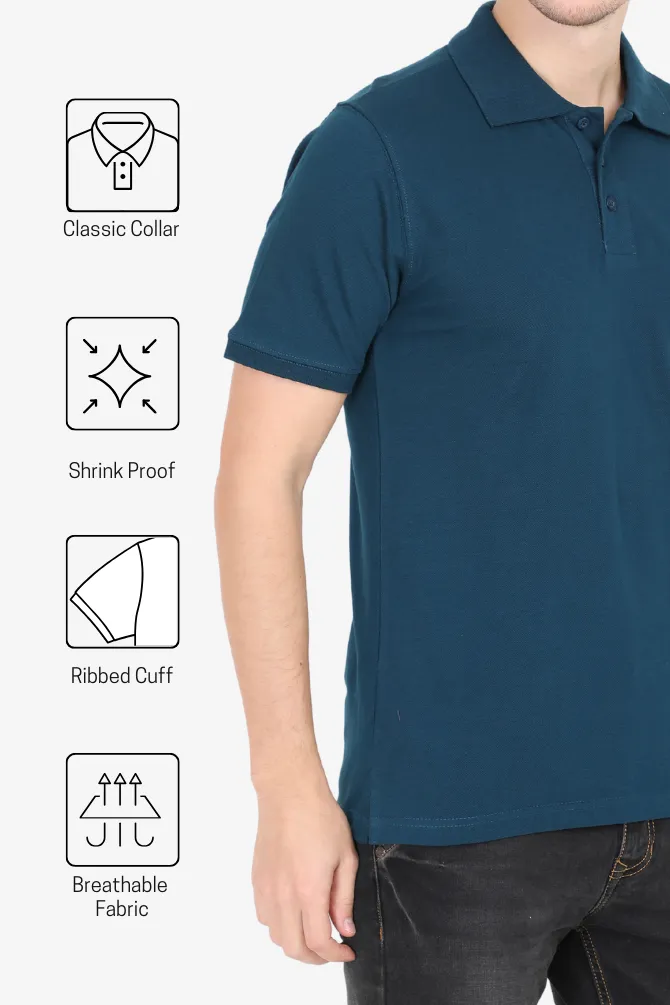 Petrol Blue Polo T-shirt for men