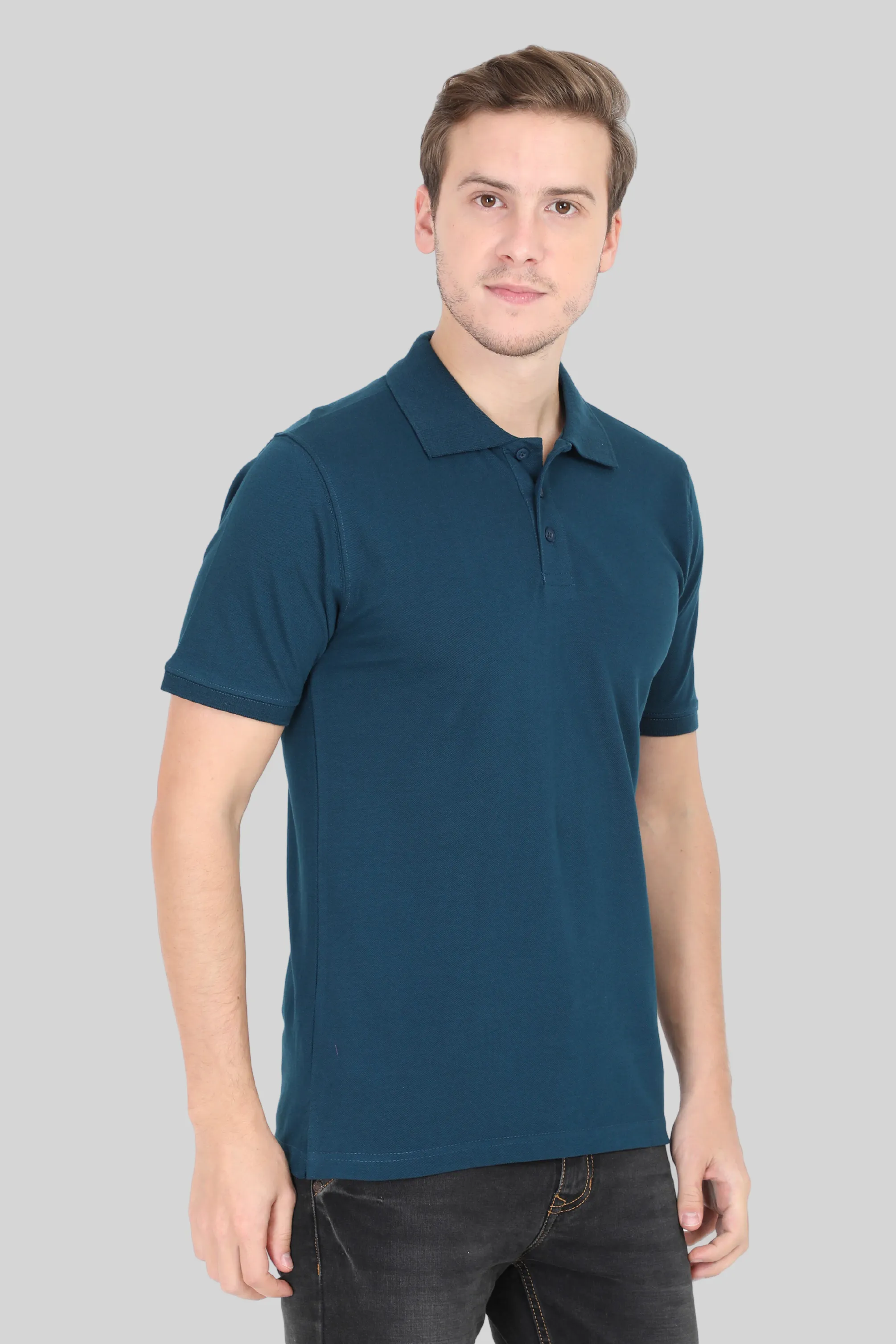 Petrol Blue Polo T-shirt for men