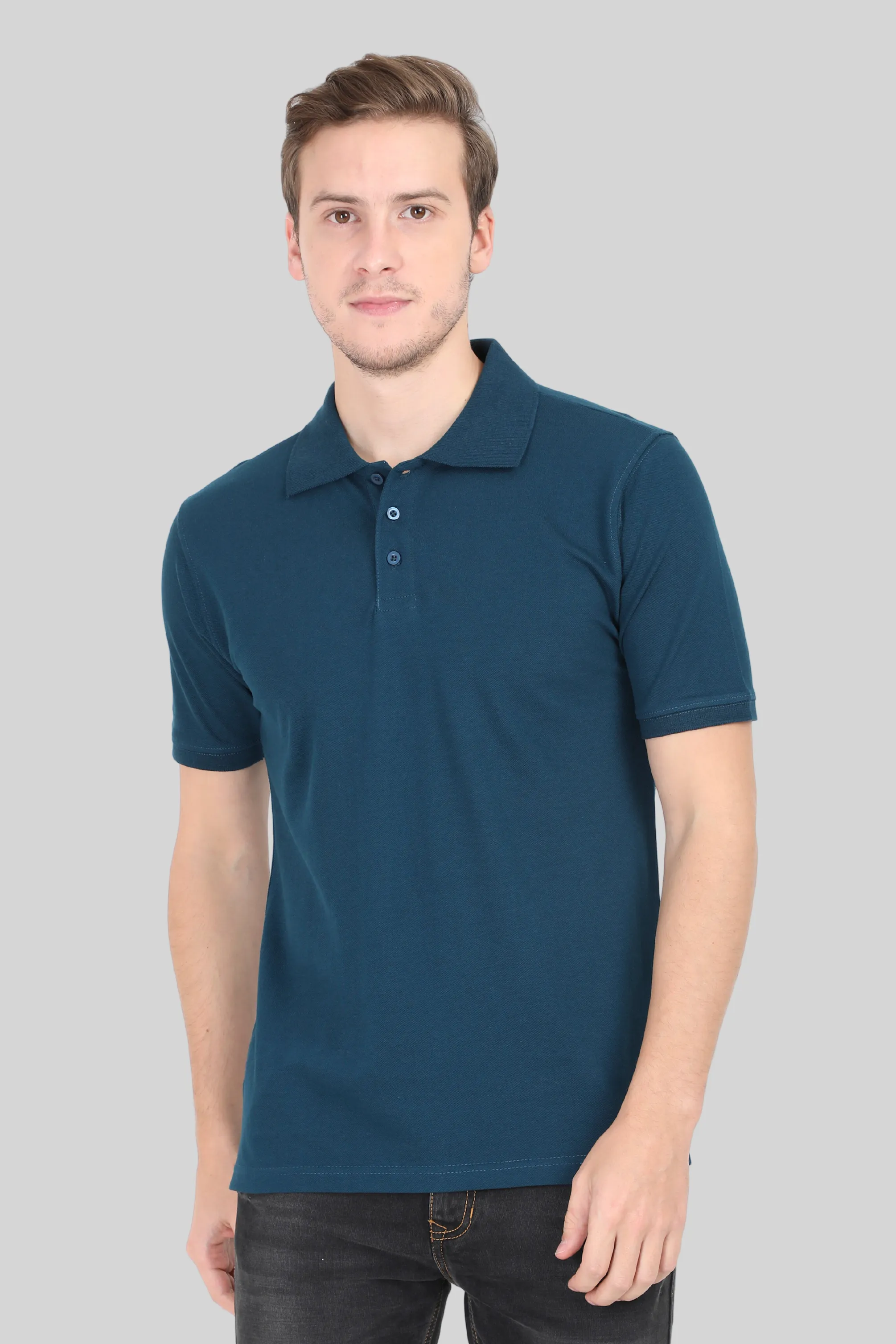 Petrol Blue Polo T-shirt for men