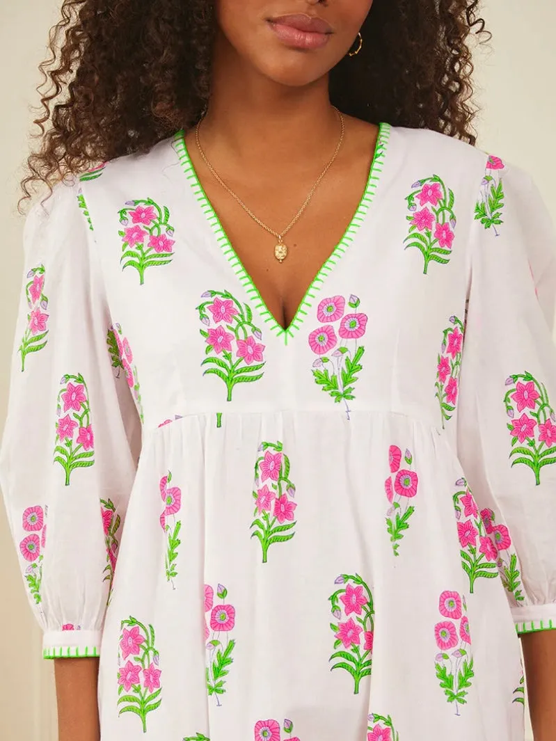 Pink City Prints Neon Agapanthus Lydia Dress