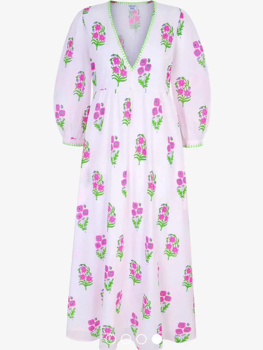 Pink City Prints Neon Agapanthus Lydia Dress