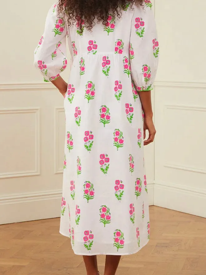 Pink City Prints Neon Agapanthus Lydia Dress