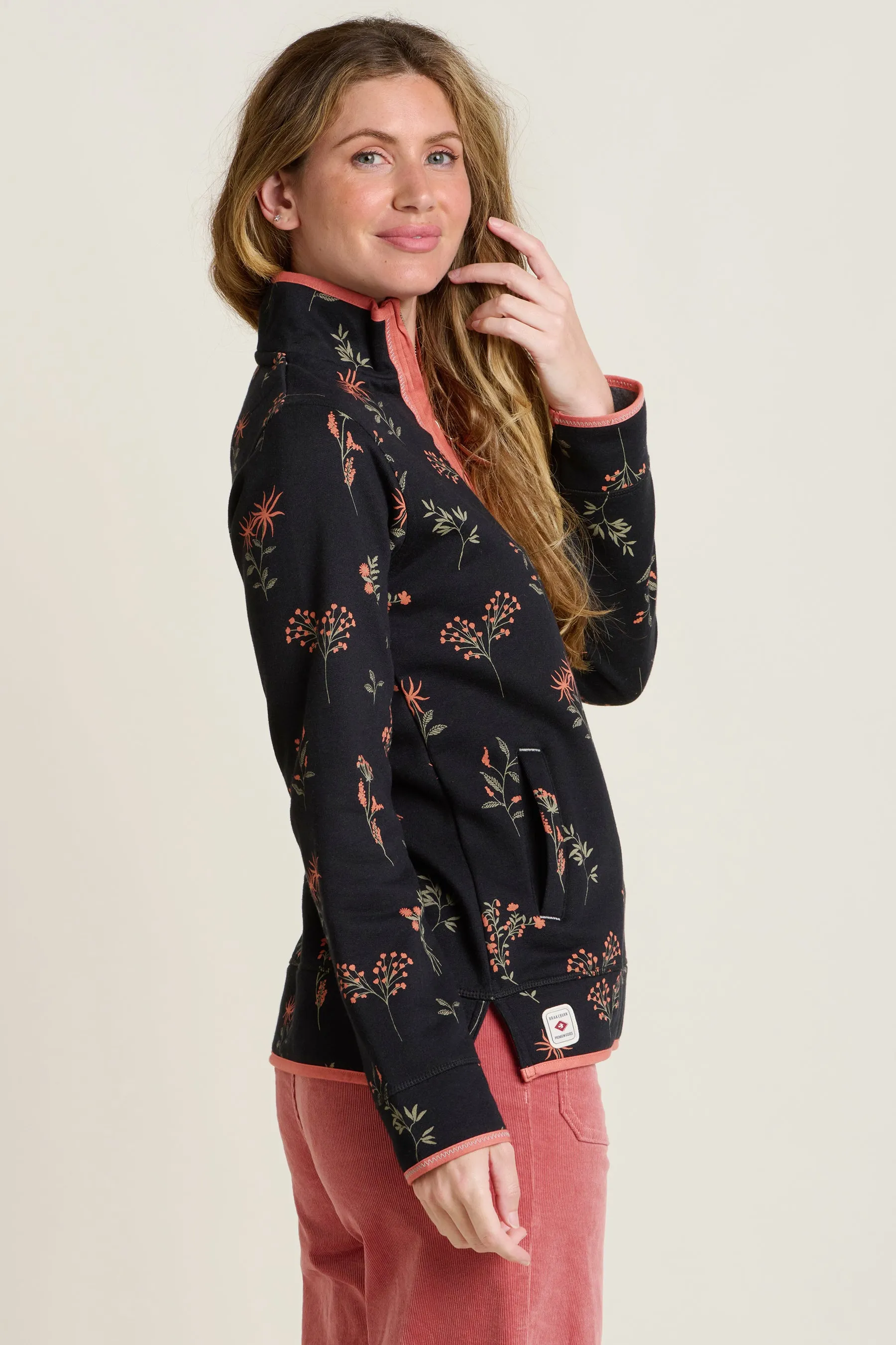 Printed Quarter Zip Sweatshirt