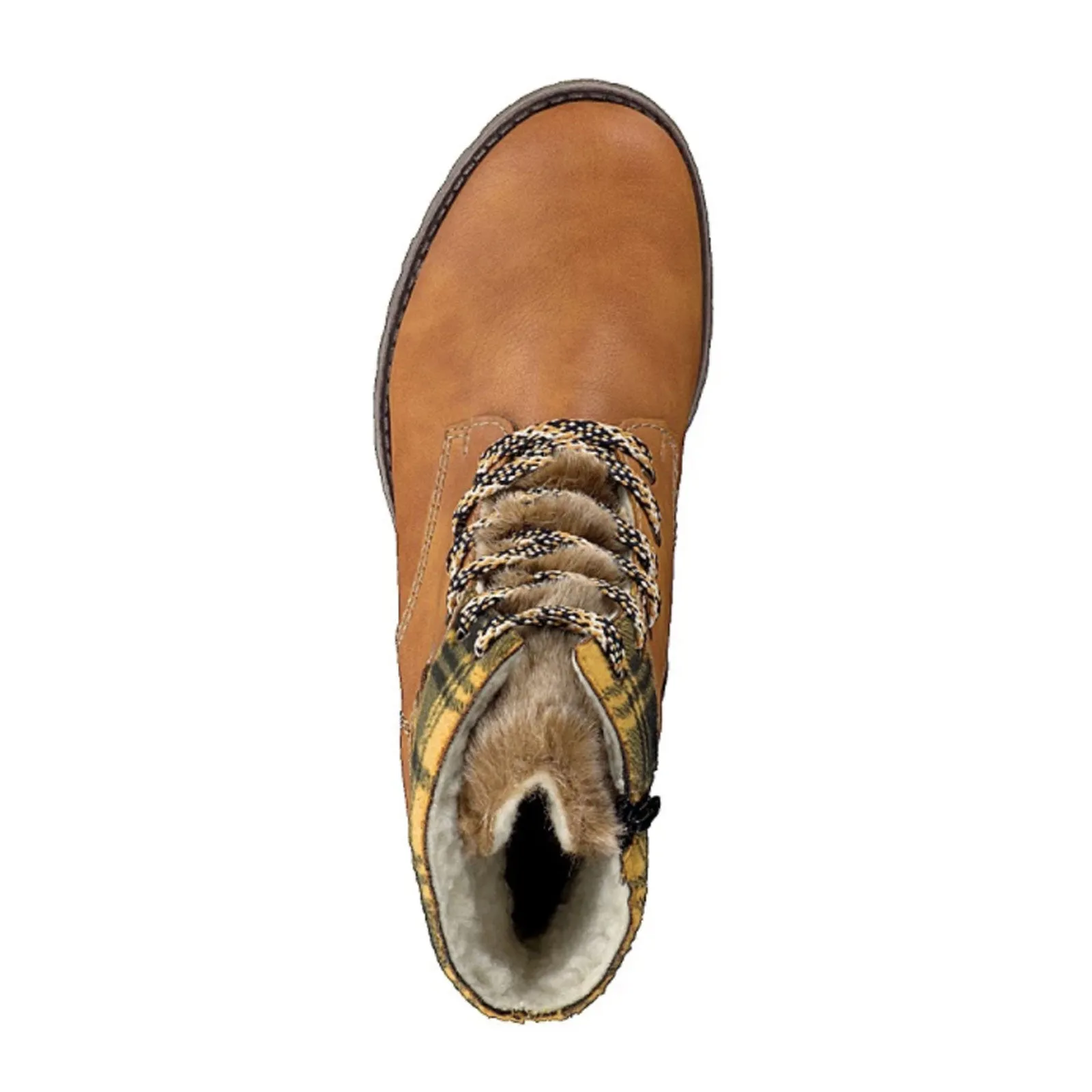Rieker 785G1-68 Mid Boot (Women) - Ocker/Yellow-Black/Steppe