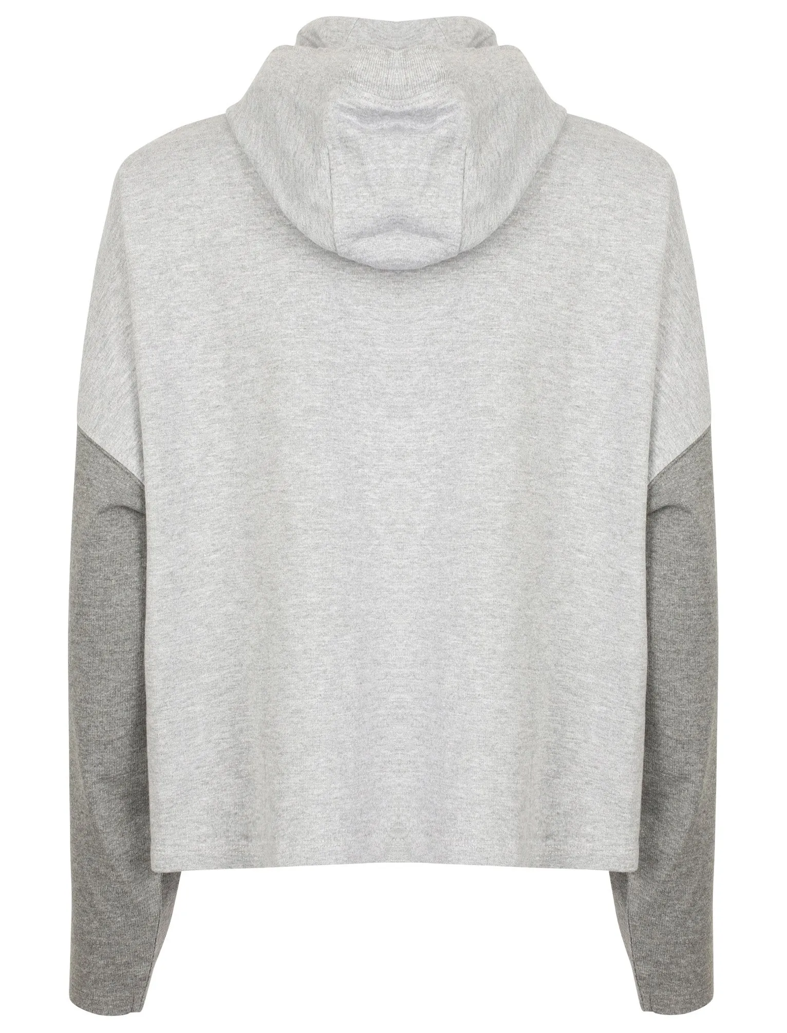 Sadie Cropped Oversized Hoodie In Light Grey Marl - Tokyo Laundry