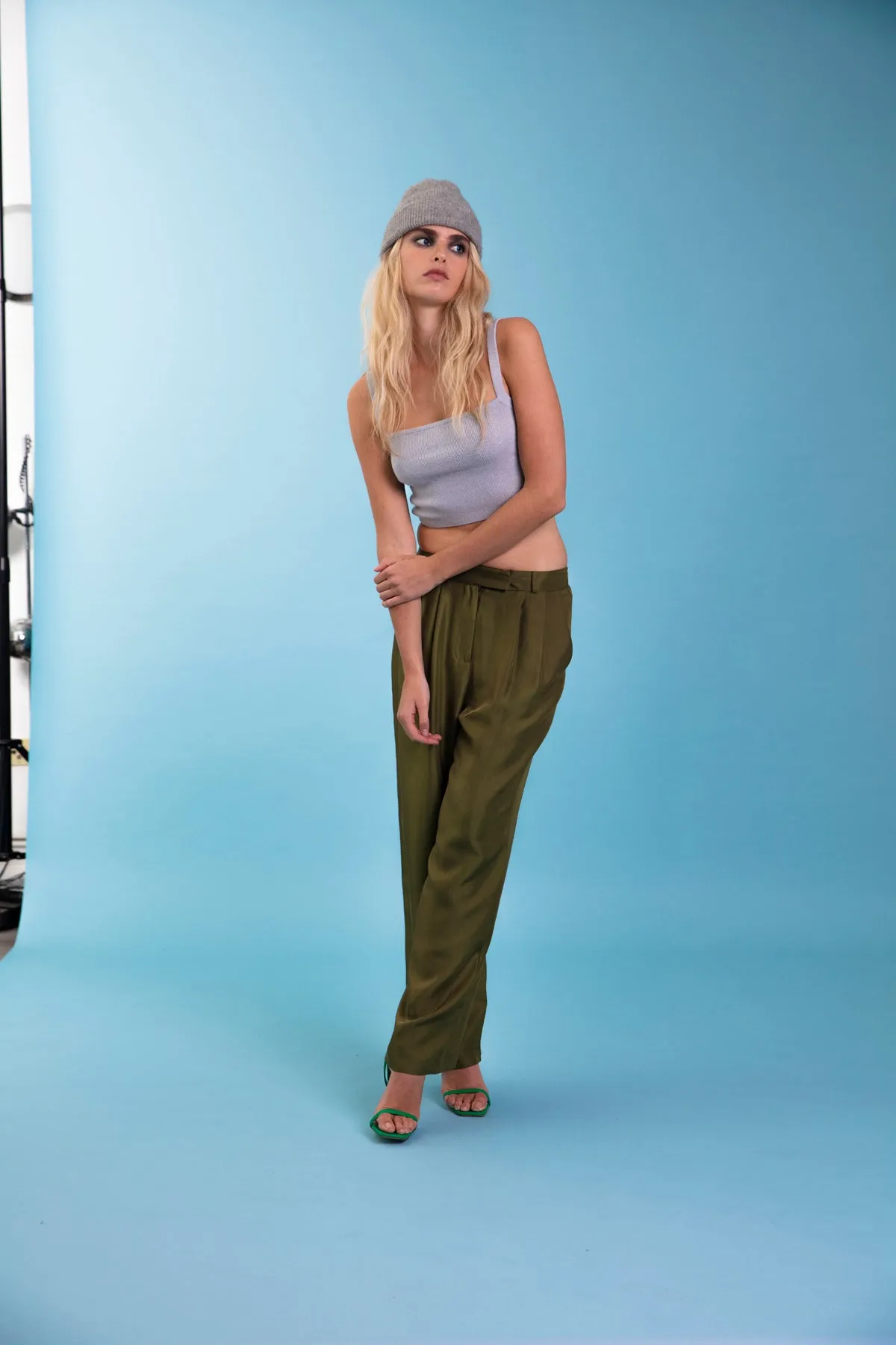 Salinas Silk Trouser Khaki Woman