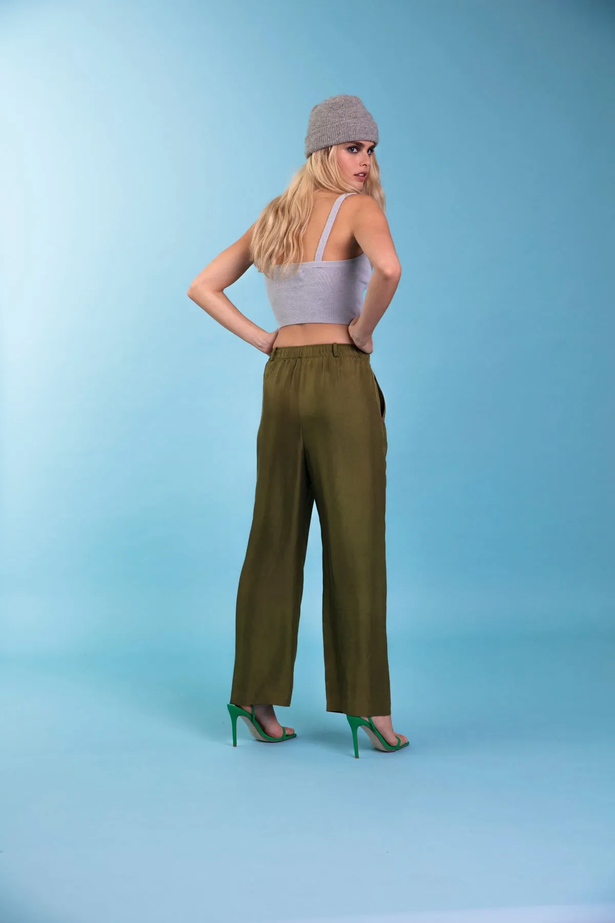 Salinas Silk Trouser Khaki Woman