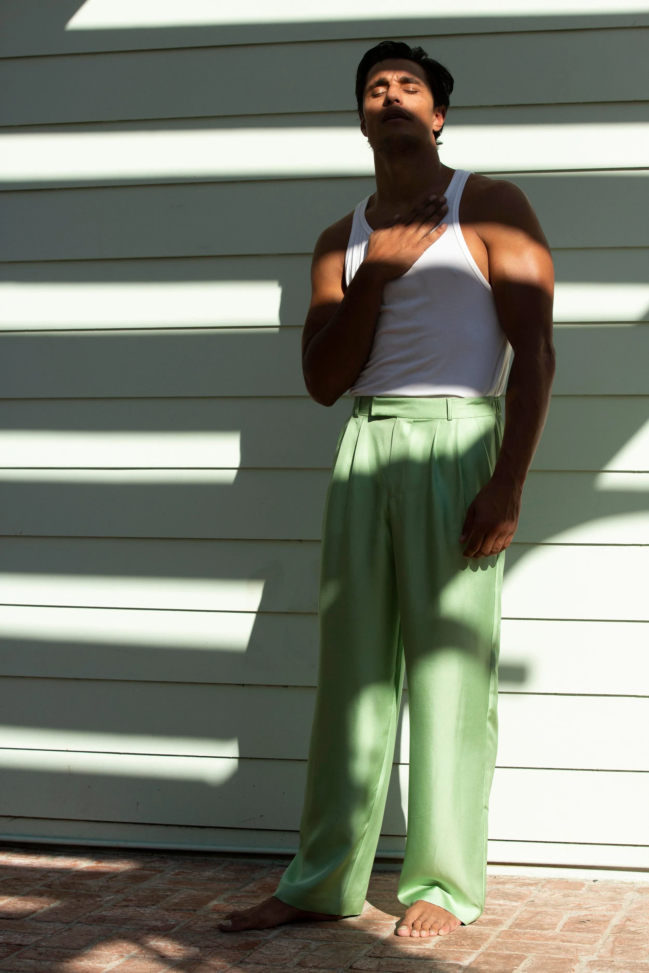 Salinas Silk Trouser Pistachio Man