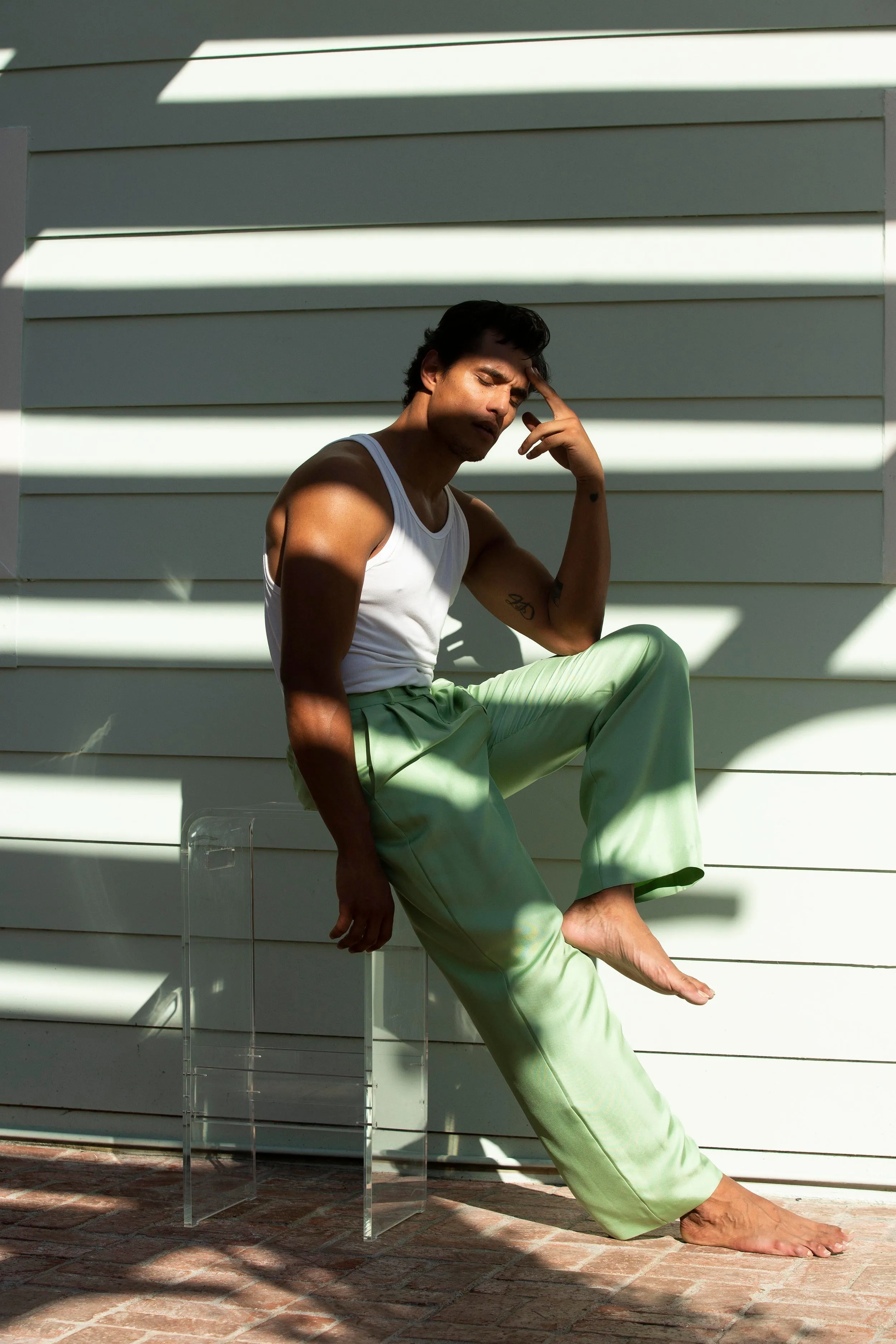 Salinas Silk Trouser Pistachio Man