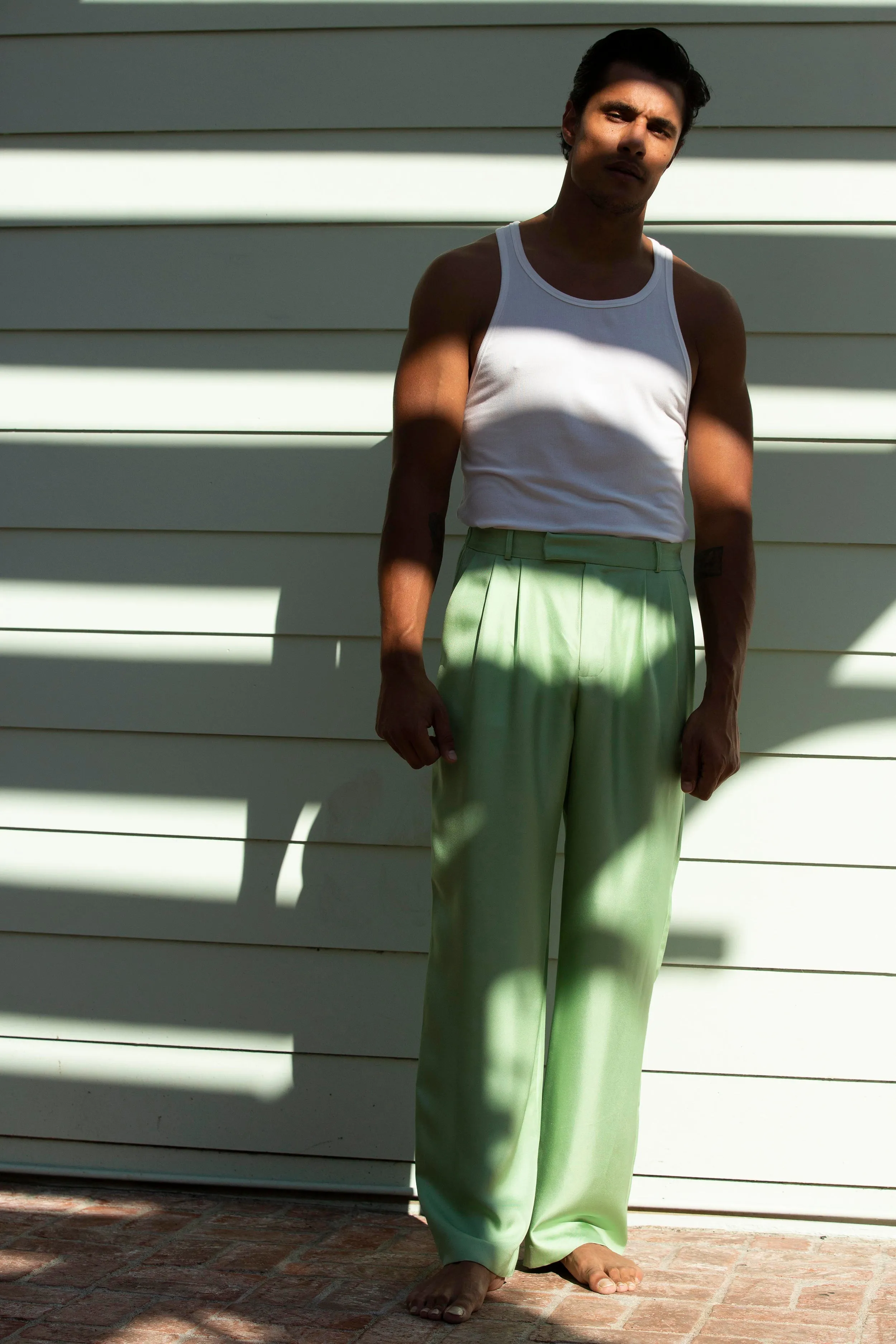 Salinas Silk Trouser Pistachio Man