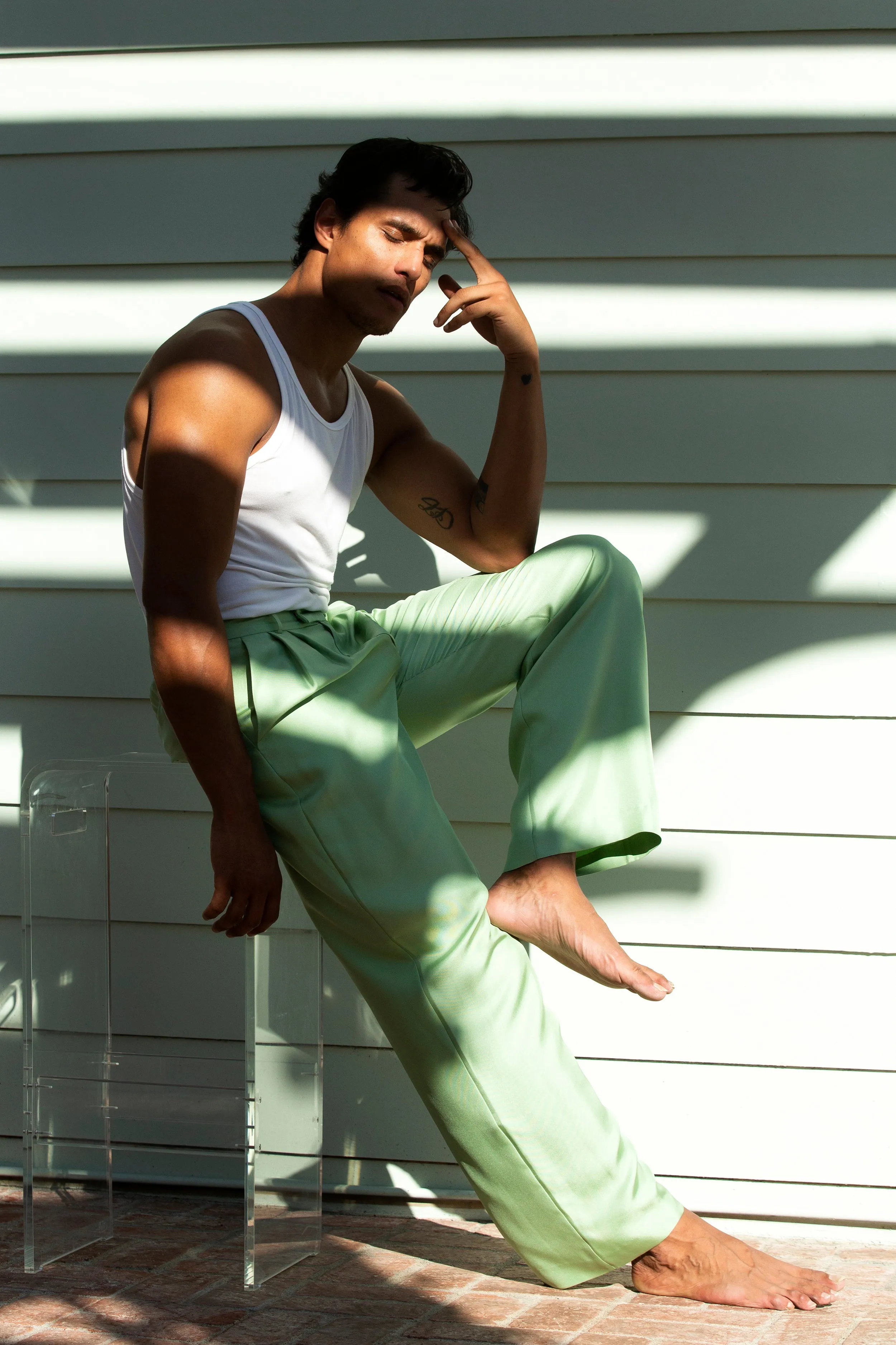 Salinas Silk Trouser Pistachio Man