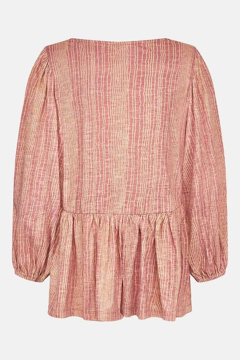 Sarai Blush Cotton Jersey Embroidered Top
