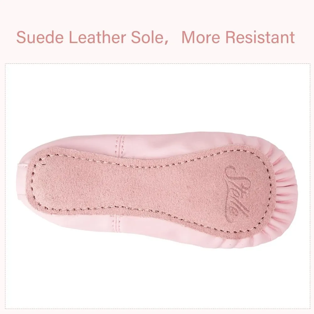 Stelle Girls Ballet Shoes Boys Toddler Soft Leather Dance Slippers for Toddler/Little Kid/Big Kid