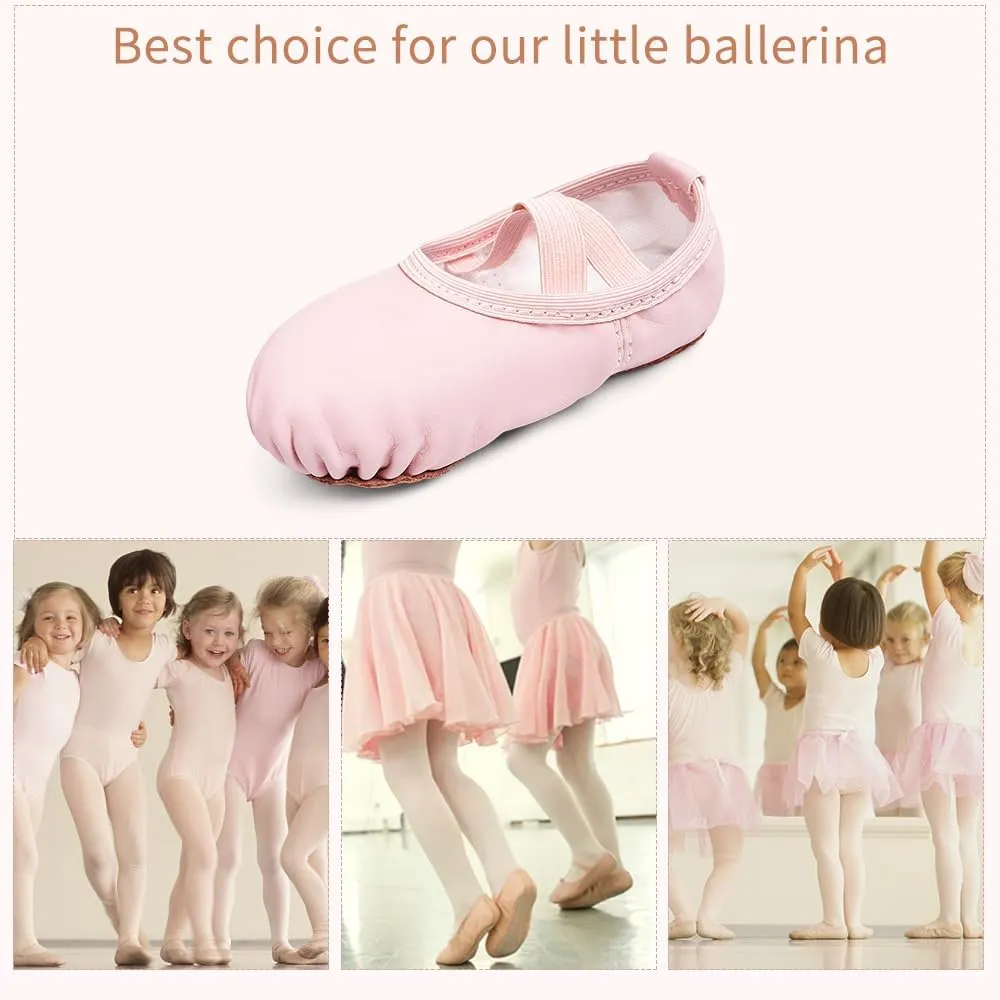 Stelle Girls Ballet Shoes Boys Toddler Soft Leather Dance Slippers for Toddler/Little Kid/Big Kid