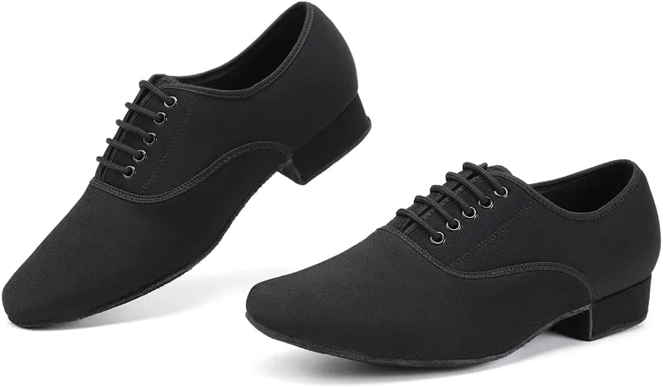SWDZM Men's Latin Dance Shoes Breathable Fabric Salsa Tango Training Dance Shoes