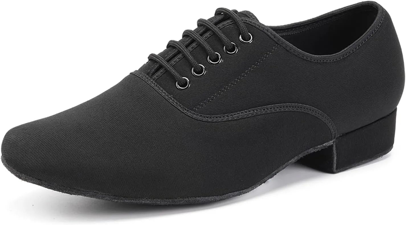 SWDZM Men's Latin Dance Shoes Breathable Fabric Salsa Tango Training Dance Shoes