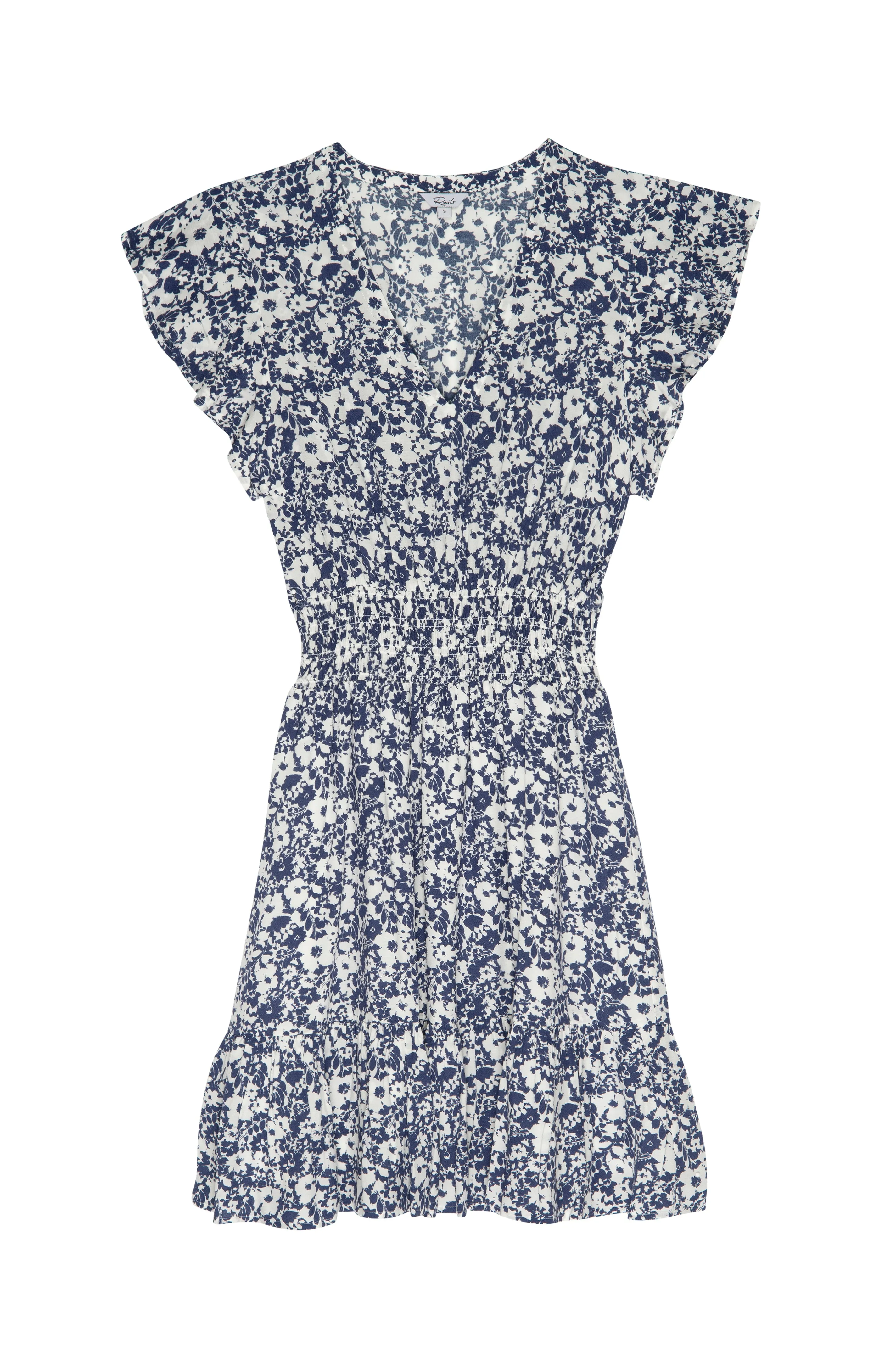 Tara Navy White Texture Dress