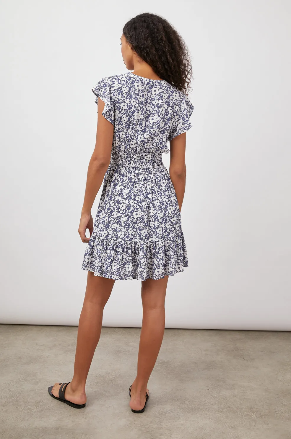 Tara Navy White Texture Dress