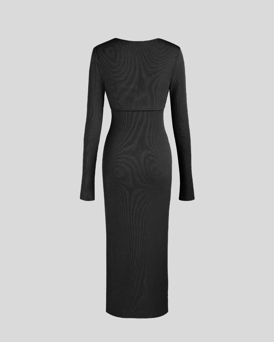 Two Piece Elegant Bodycon Dress With Shrug In Black