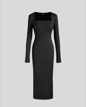 Two Piece Elegant Bodycon Dress With Shrug In Black