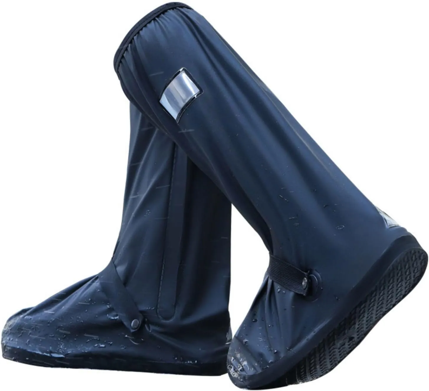 Waterproof Rain Boot Shoe Cover with Reflector Reuseable & Foldable, Silicone Shoe Protector with Zipper for Outdoor