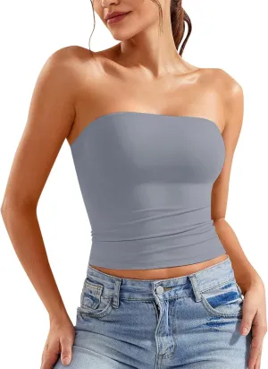 Women Y2K Backless Strapless Tube Tops Bandeau Sleeveless Tank Tops 2025 Summer Clothes Going Out