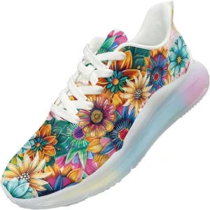 Women's Floral Print Sneaker Soft Lightweight Non Slip Tennis Sneaker Footwear Air Cushion Walking Shoes for Women US 6-11