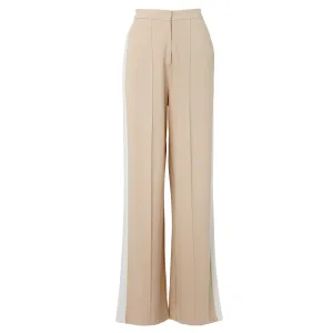 Womens Holland Cooper Camel Stripe Wide Leg Pants