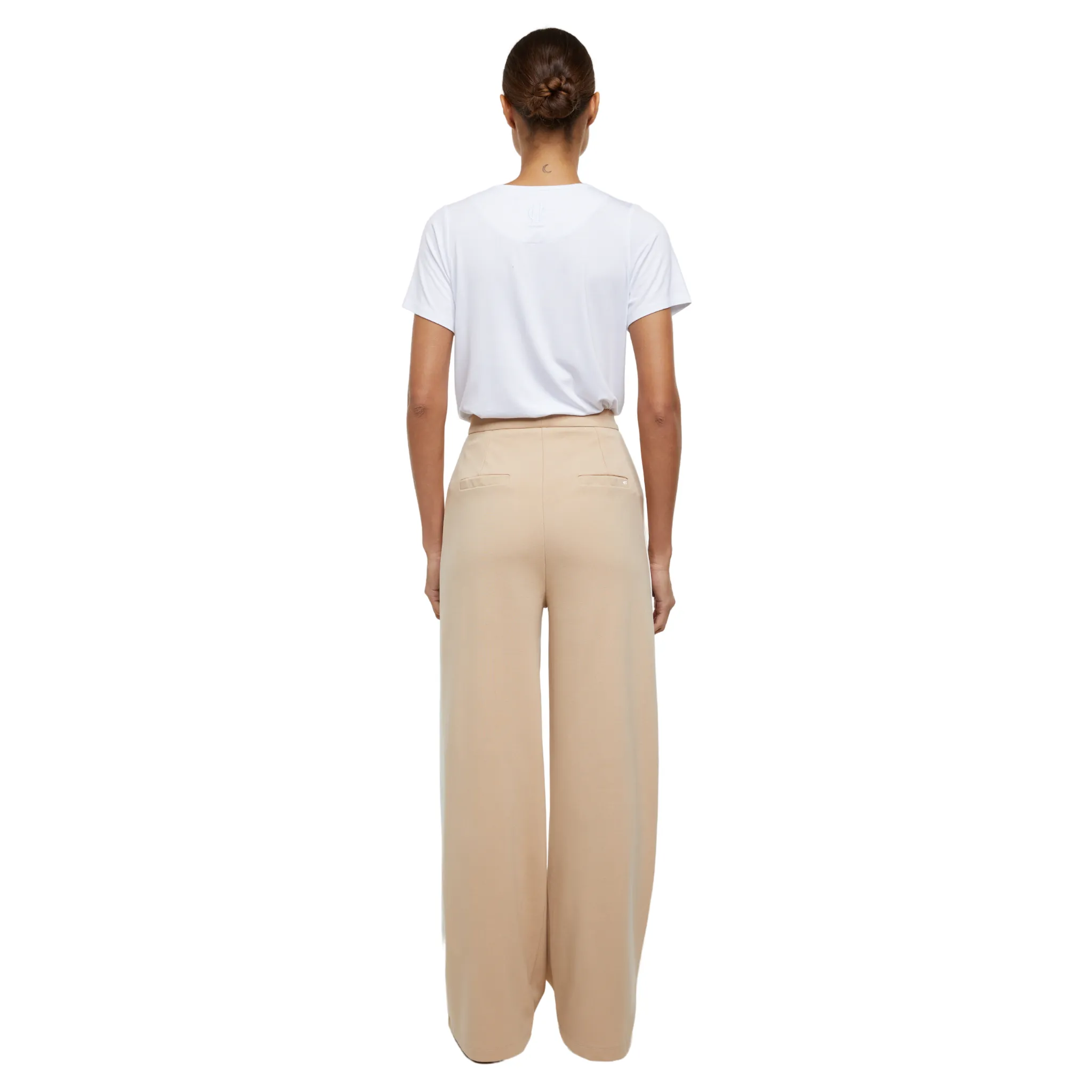Womens Holland Cooper Camel Stripe Wide Leg Pants