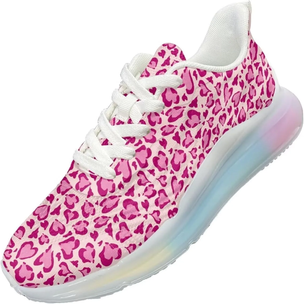 Women's Leopard Sneaker Soft Lightweight Non Slip Gym Sneaker Breathable Air Cushion Walking Shoes for Women US 6-11
