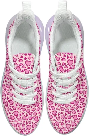 Women's Leopard Sneaker Soft Lightweight Non Slip Gym Sneaker Breathable Air Cushion Walking Shoes for Women US 6-11