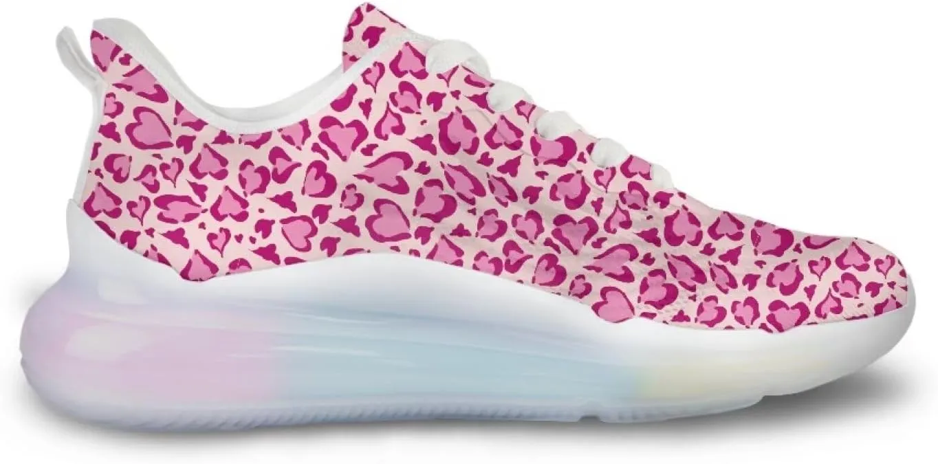 Women's Leopard Sneaker Soft Lightweight Non Slip Gym Sneaker Breathable Air Cushion Walking Shoes for Women US 6-11