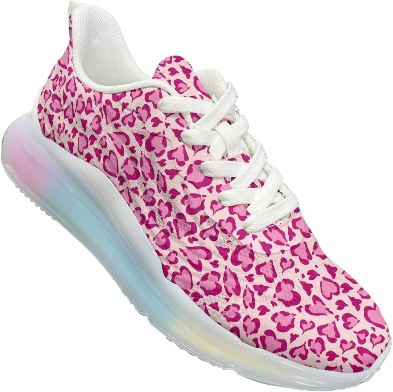 Women's Leopard Sneaker Soft Lightweight Non Slip Gym Sneaker Breathable Air Cushion Walking Shoes for Women US 6-11