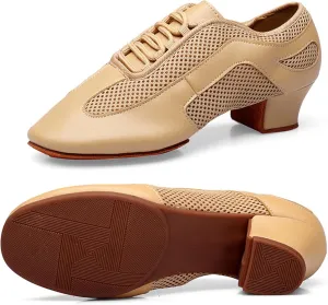 Women's Social Dance Shoes Breathable Lightweight Beginners Rubber Sole Outdoor Performance Party Dance Shoes Ballroom Dance Pratice Shoes (Color : Brown-5CM/1.96In, Size : 6.5)