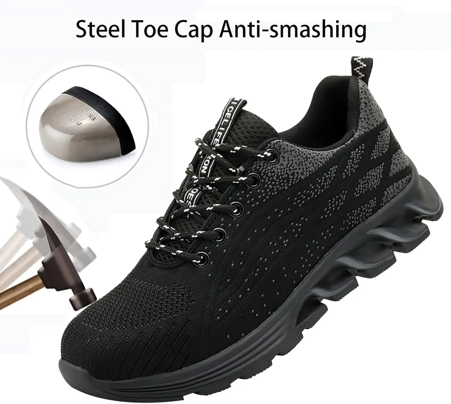 Worker Protective Shoes,for Industrial & Construction Site, Drivers, Factories, Kitchens, Gas Stations,