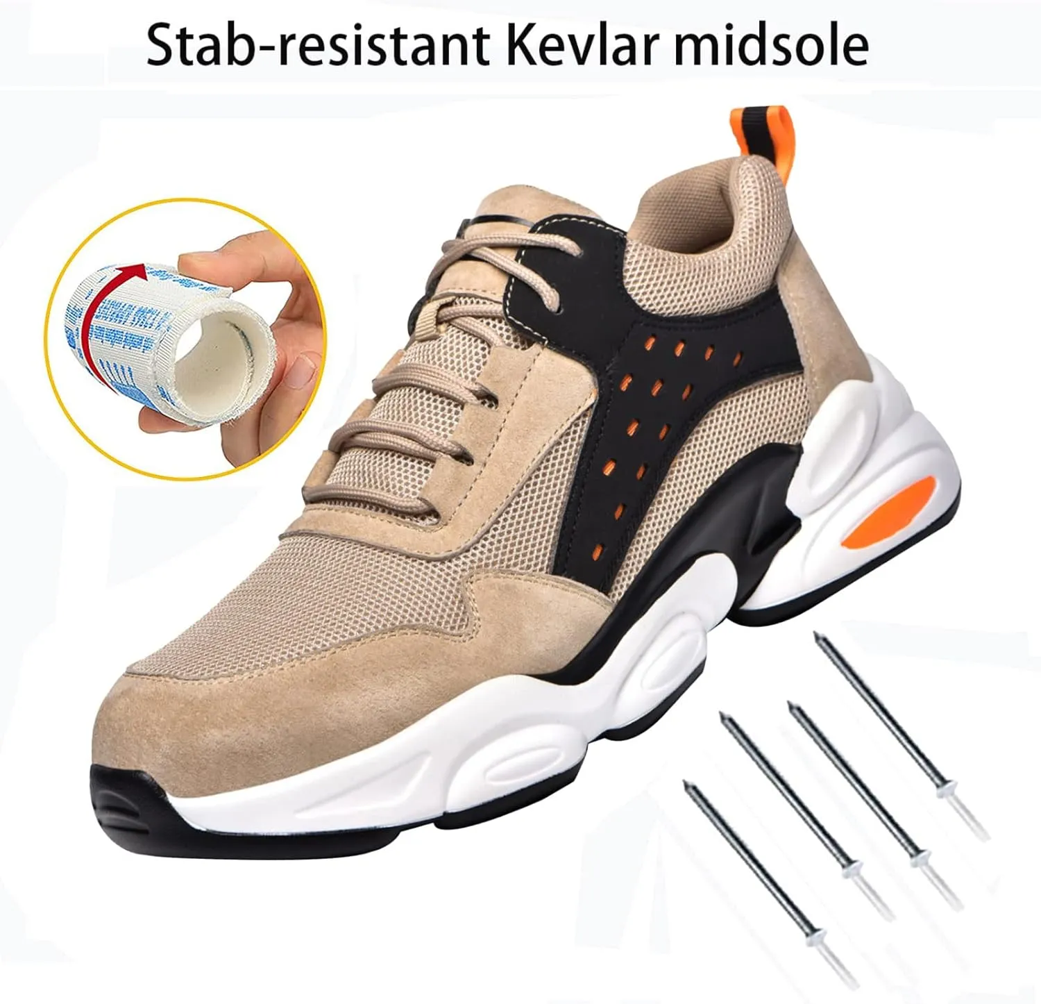 Worker Protective Shoes,for Industrial & Construction Site, Drivers, Factories, Kitchens, Gas Stations,
