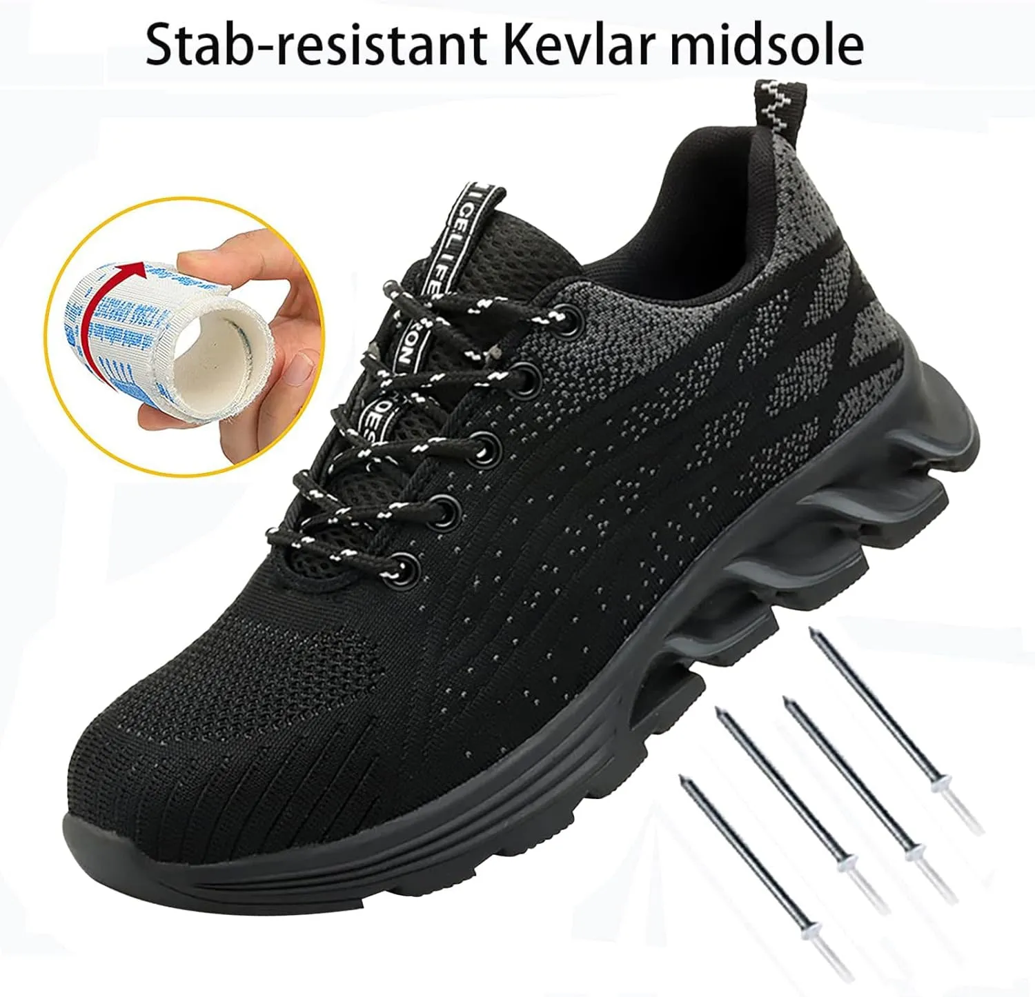 Worker Protective Shoes,for Industrial & Construction Site, Drivers, Factories, Kitchens, Gas Stations,
