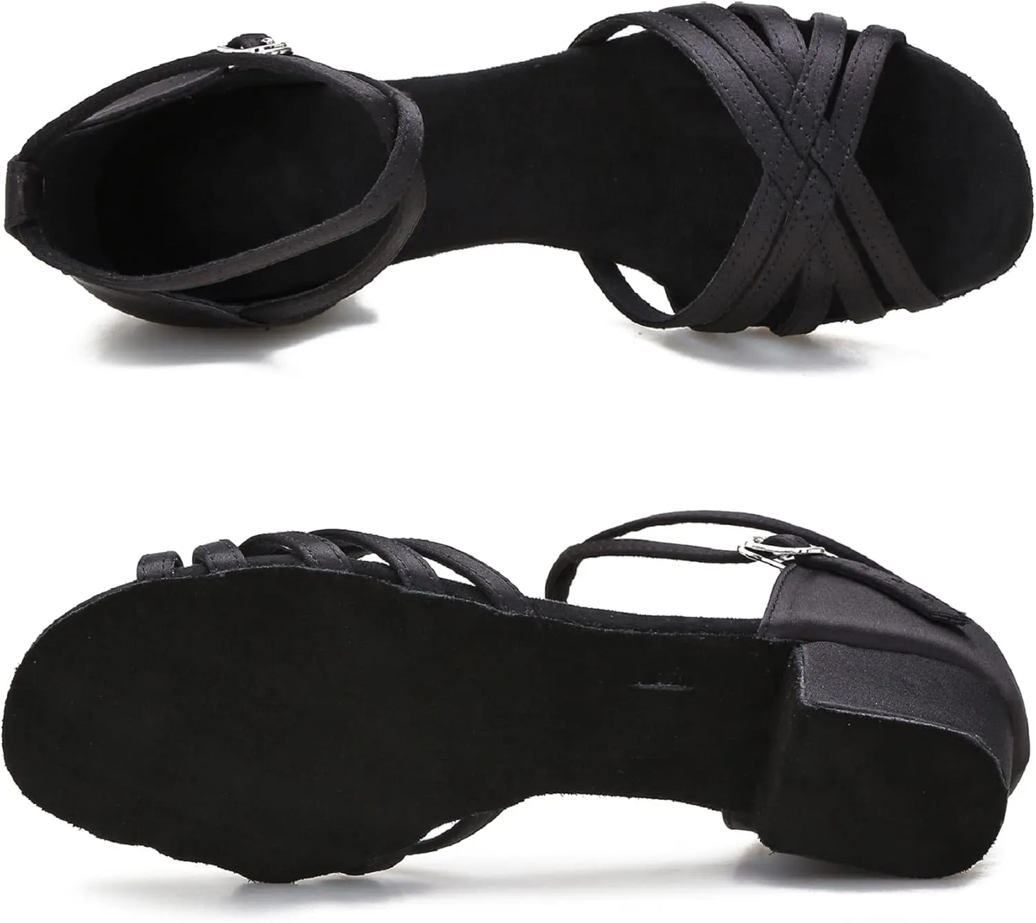 Yokala Ballroom Latin Salsa Dance Shoes Women Low Heel Practice Dancing Sandals for Social Dance Beginner S04