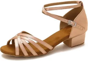 Yokala Ballroom Latin Salsa Dance Shoes Women Low Heel Practice Dancing Sandals for Social Dance Beginner S04