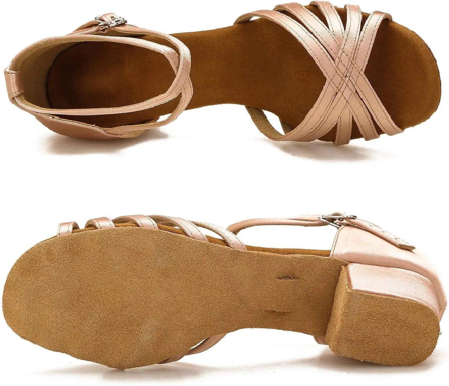 Yokala Ballroom Latin Salsa Dance Shoes Women Low Heel Practice Dancing Sandals for Social Dance Beginner S04