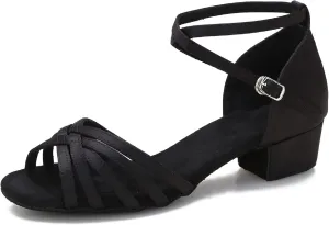 Yokala Ballroom Latin Salsa Dance Shoes Women Low Heel Practice Dancing Sandals for Social Dance Beginner S04