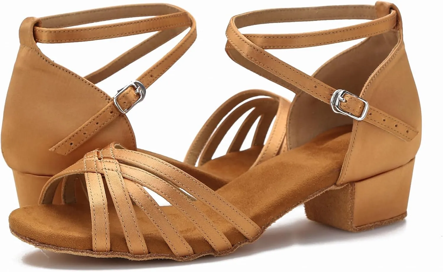 Yokala Ballroom Latin Salsa Dance Shoes Women Low Heel Practice Dancing Sandals for Social Dance Beginner S04