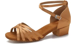 Yokala Ballroom Latin Salsa Dance Shoes Women Low Heel Practice Dancing Sandals for Social Dance Beginner S04